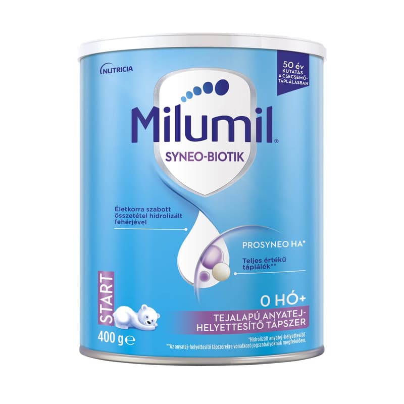 Milumil HA Start Prosyneo hypoallergenic, milk-based infant formula for newborns