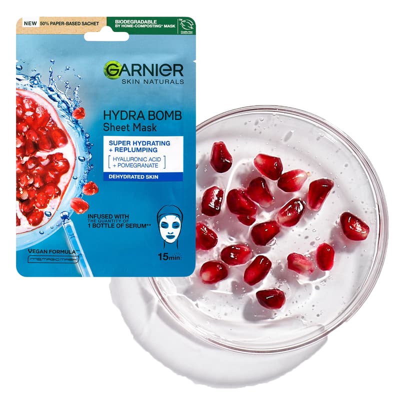 Garnier Skin Naturals Textil Maszk Hydra Bomb - Gránátalma