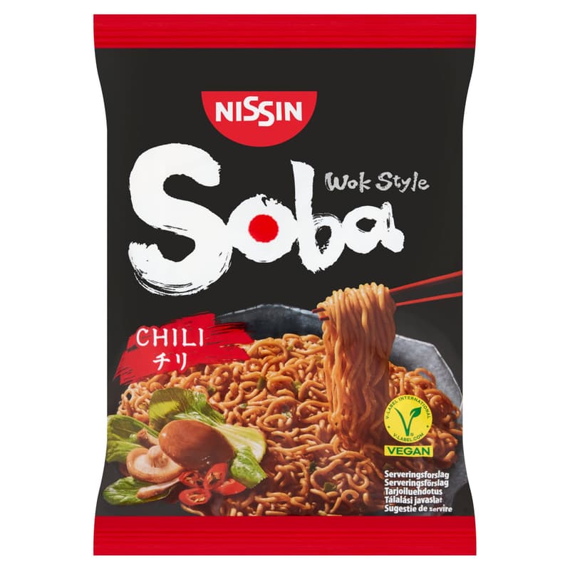 Nissin Soba Chilli flavoured wheat flour fried noodles