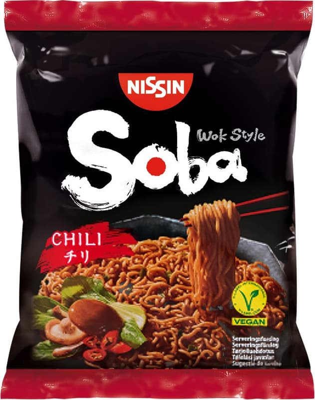 Nissin Soba Chilli flavoured wheat flour fried noodles
