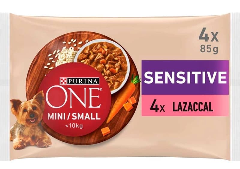 ONE MINI DELICATE Wet dog food with salmon, rice and carrots in sauce