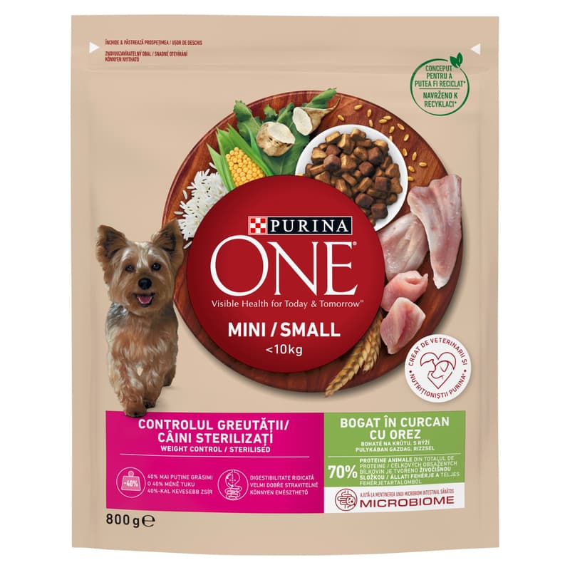 ONE MINI WEIGHT CONTROL Dry dog food rich in turkey