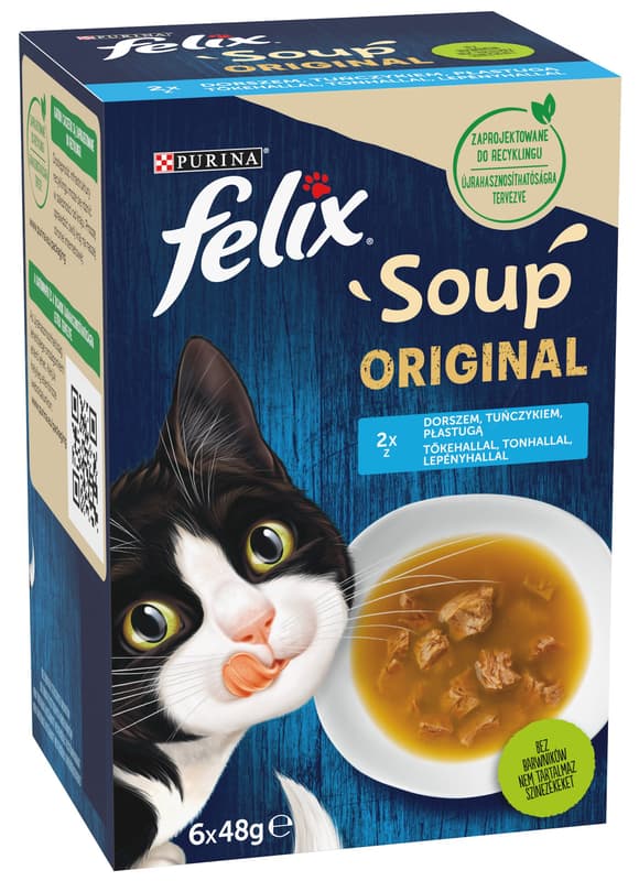 Felix Soup Selection of fish in sauce wet cat food (6 pcs.)