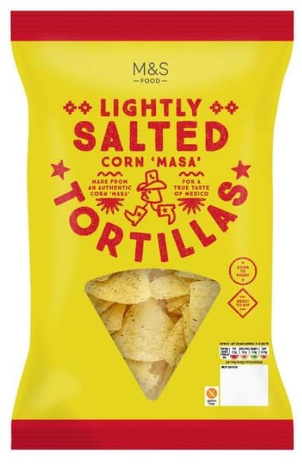Marks & Spencer Enyhén sózott kukorica tortilla chips