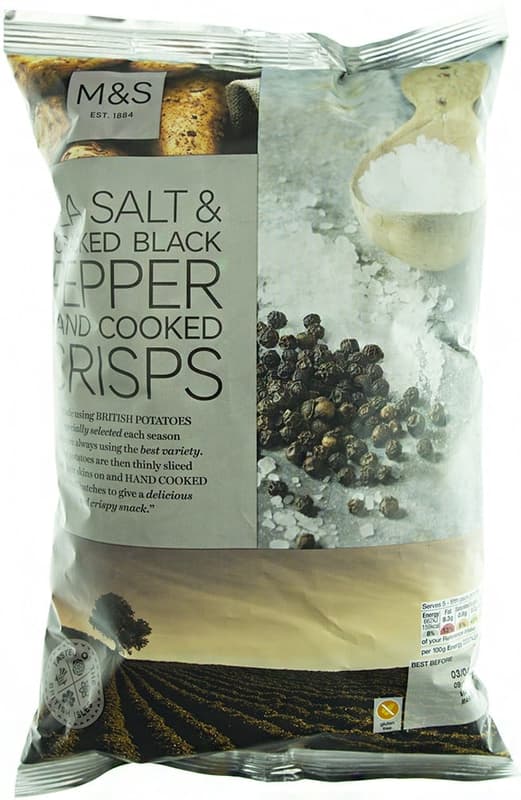 Marks & Spencer Potato chips with black pepper & sea salt