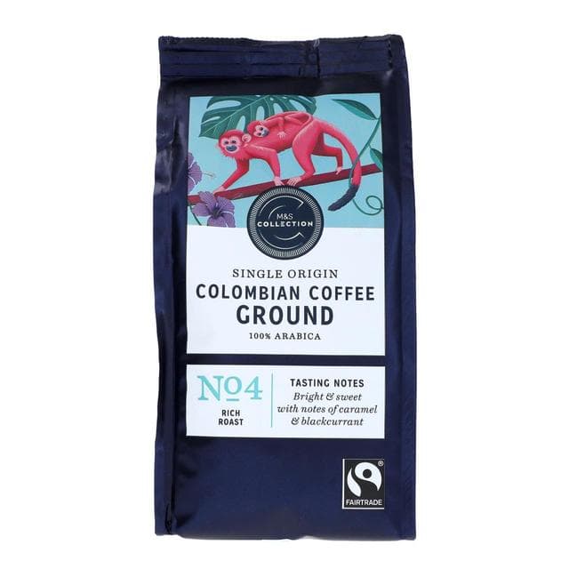 Marks and Spencer Medium roasted Colombian ground coffee (100% Arabica) in protective packaging