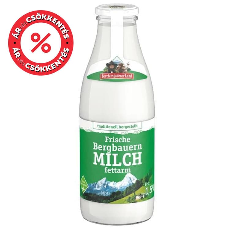 Bergbauern Fresh Milk in Glass 1,5%