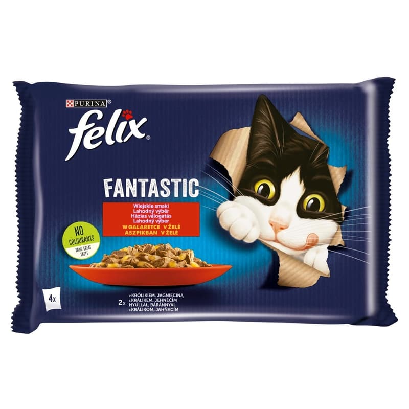 Felix Fantastic Rabbit/Lamb wet cat food in aspic