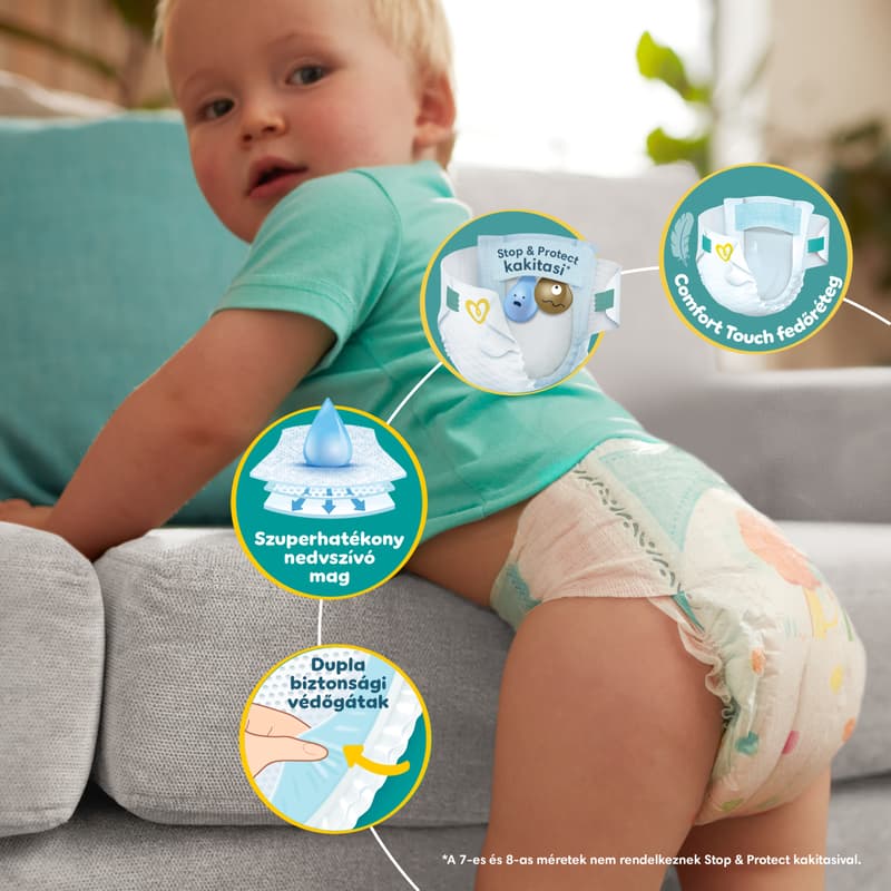 Pampers Active Baby Pelenka, Havi Pelenkacsomag, Méret: 6 (13-18 kg) 128 db
