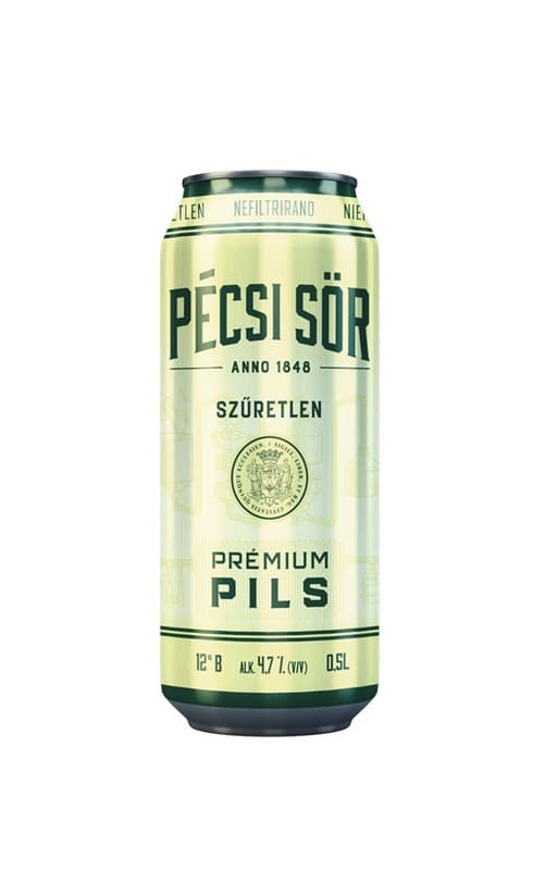 Pécsi Prémium szűretlen pils 4,7%