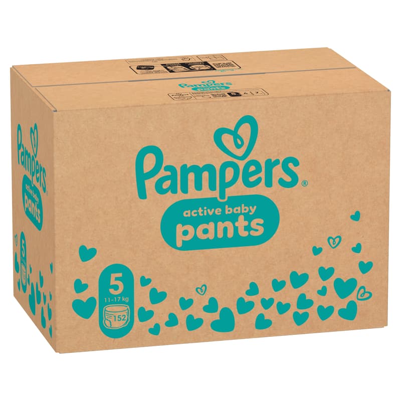 Pampers Active Baby Pants Bugyipelenka, Havi Pelenkacsomag, Méret: 5 (11-17 kg) 152 db