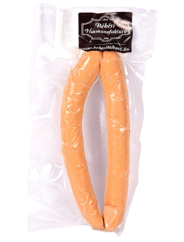 Békési Smoked Frankfurters in sheep's casing, vacuum packaging