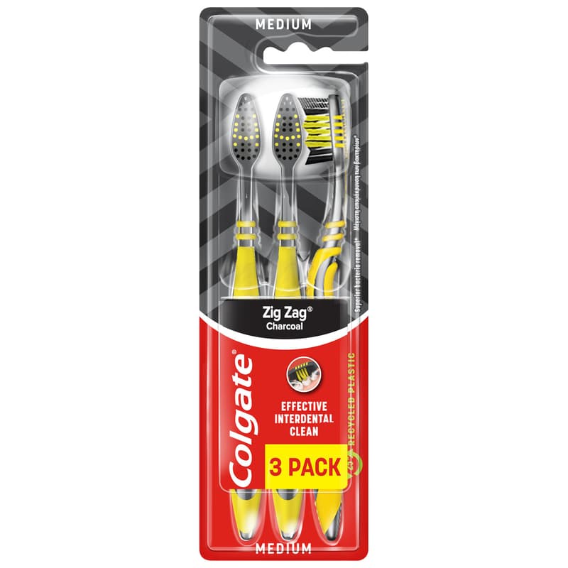 Colgate ZigZag Charcoal medium toothbrush