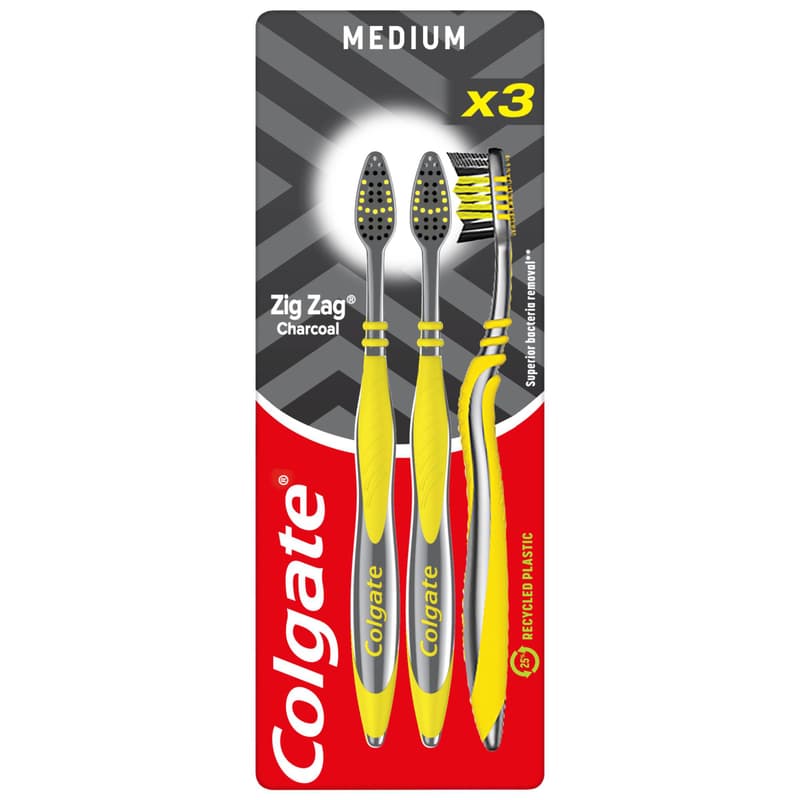 Colgate ZigZag Charcoal medium toothbrush