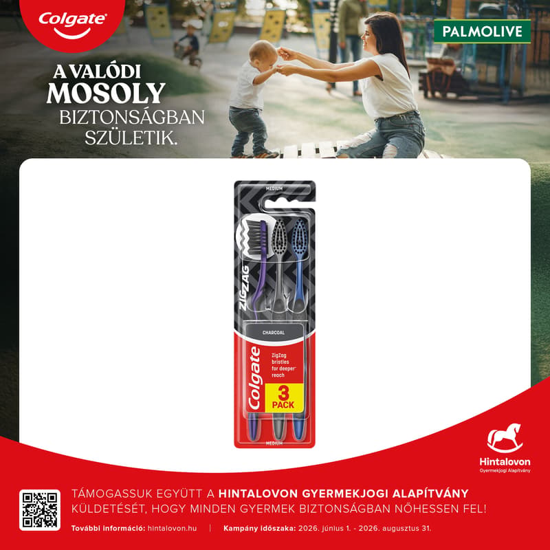 Colgate ZigZag Charcoal medium toothbrush