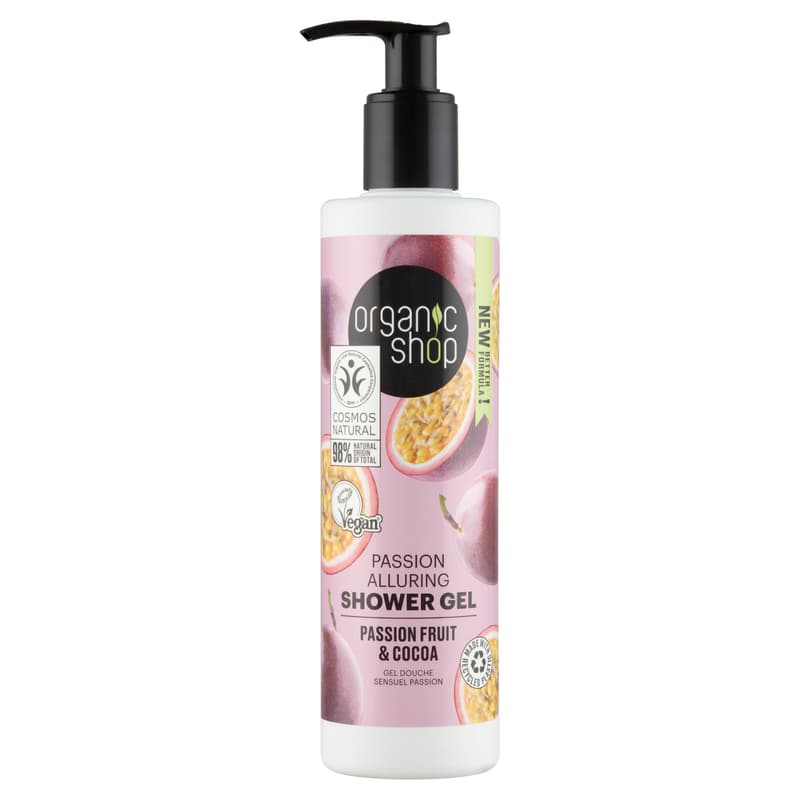Organic Shop Caring shower gel with organic passion fruit and cocoa extract
