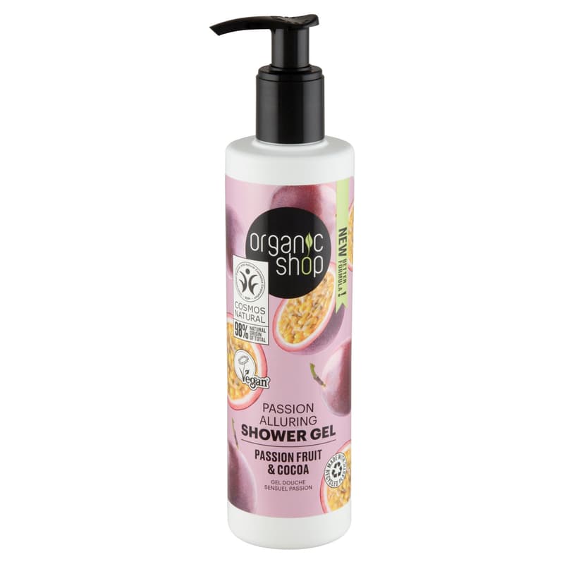 Organic Shop Caring shower gel with organic passion fruit and cocoa extract