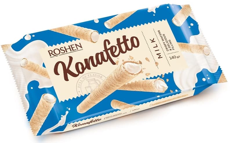 Roshen Konafetto milk cream filled wafer sticks