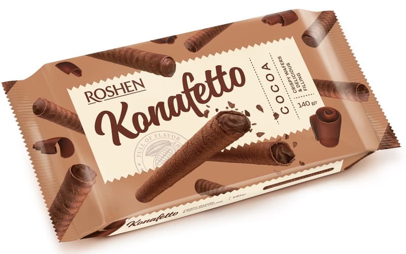 Roshen Konafetto cocoa cream filled wafers