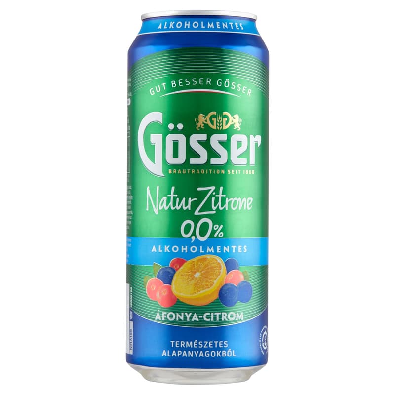 Gösser Natur Zitrone blueberry-lemon flavoured non-alcoholic beer drink 0%