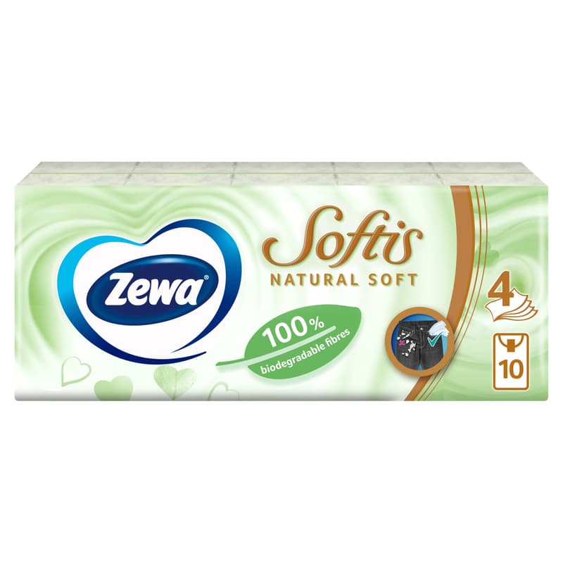 Zewa Softis Natural Soft 4-ply paper handkerchief