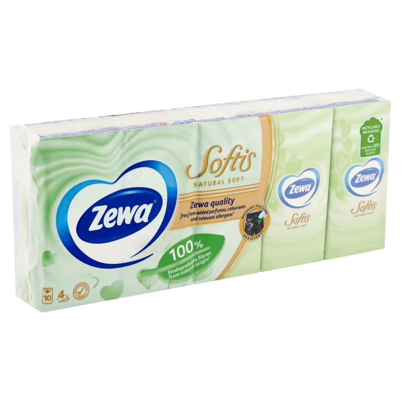 Zewa Softis Natural Soft 4-ply paper handkerchief