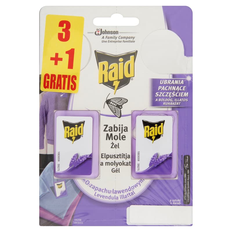 Raid Moth repellent jelly lavender 3+1