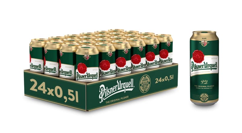 Pilsner Urquell quality light beer in cans 4,4% (24 pcs)