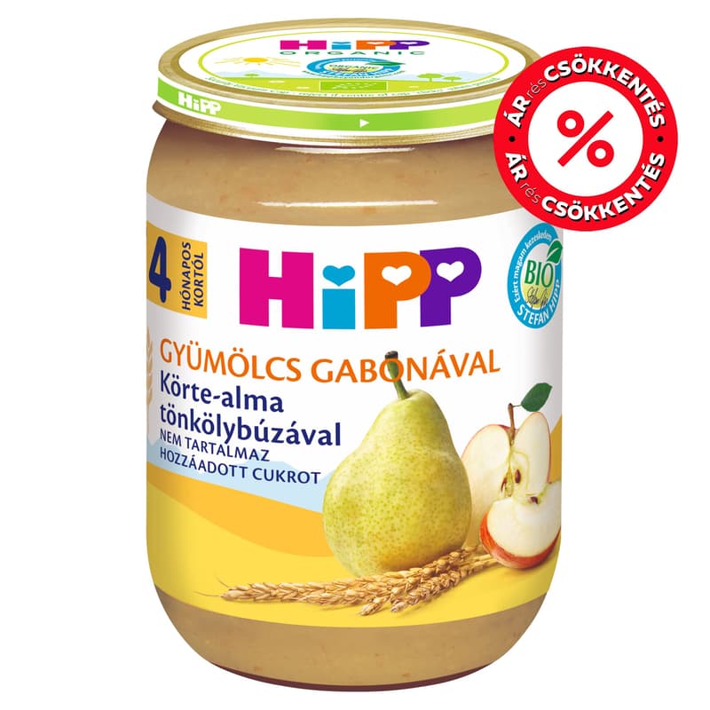 Hipp Fruit and with grain BIO apple-pear with spelt grain from 4Mon