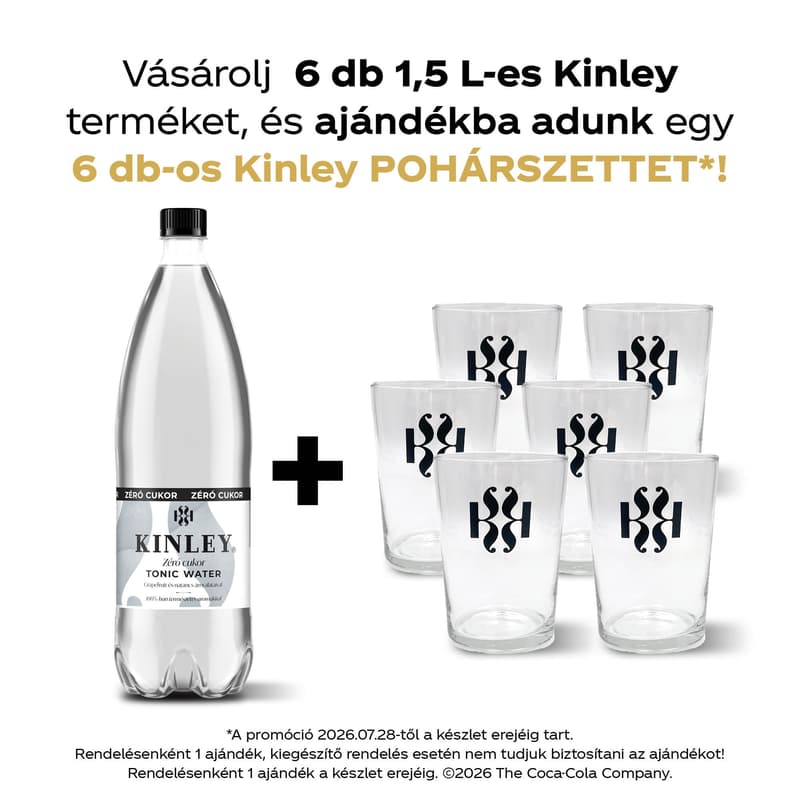 Kinley Tonic Water Zéró cukor energiamentes szénsavas üdítőital édesítőszerekkel