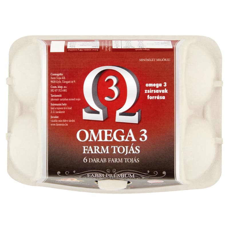Farm Tojás Omega-3 "A" osztályú mélyalmos tojás M