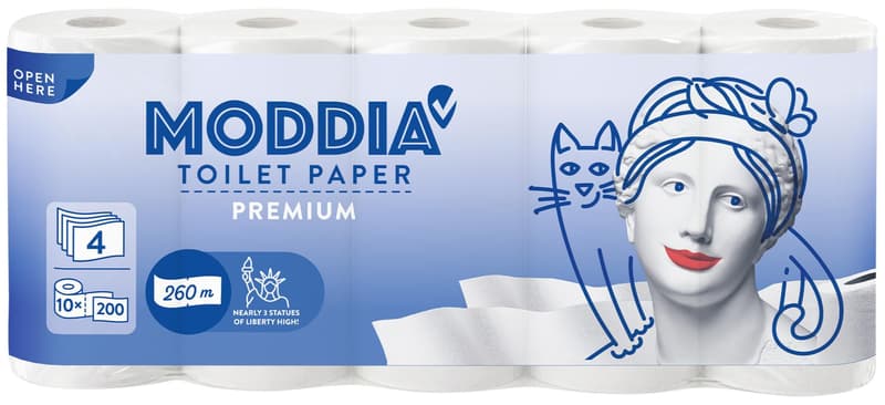 Moddia toalett papír 4 rétegű 10 tekercs