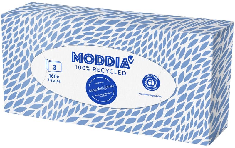 Moddia dobozos újrahasznosított papírzsebkendő 3 rétegű