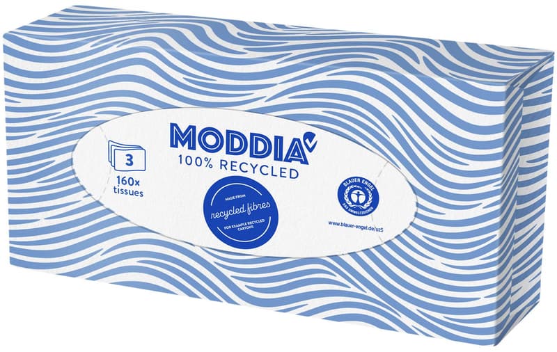 Moddia dobozos újrahasznosított papírzsebkendő 3 rétegű