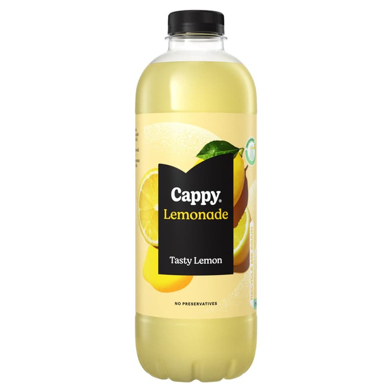 Cappy Lemonade Happy Lemon Unsweetened, lemon soft drink (fruit content 11%) with sugar and sweetener