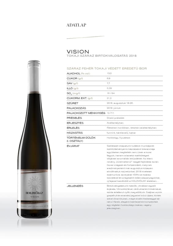 Holdvölgy Vision Tokaji Száraz