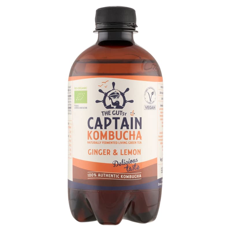 Captain Kombucha /Organic lightly sparkling fermented green tea ginger-lemon