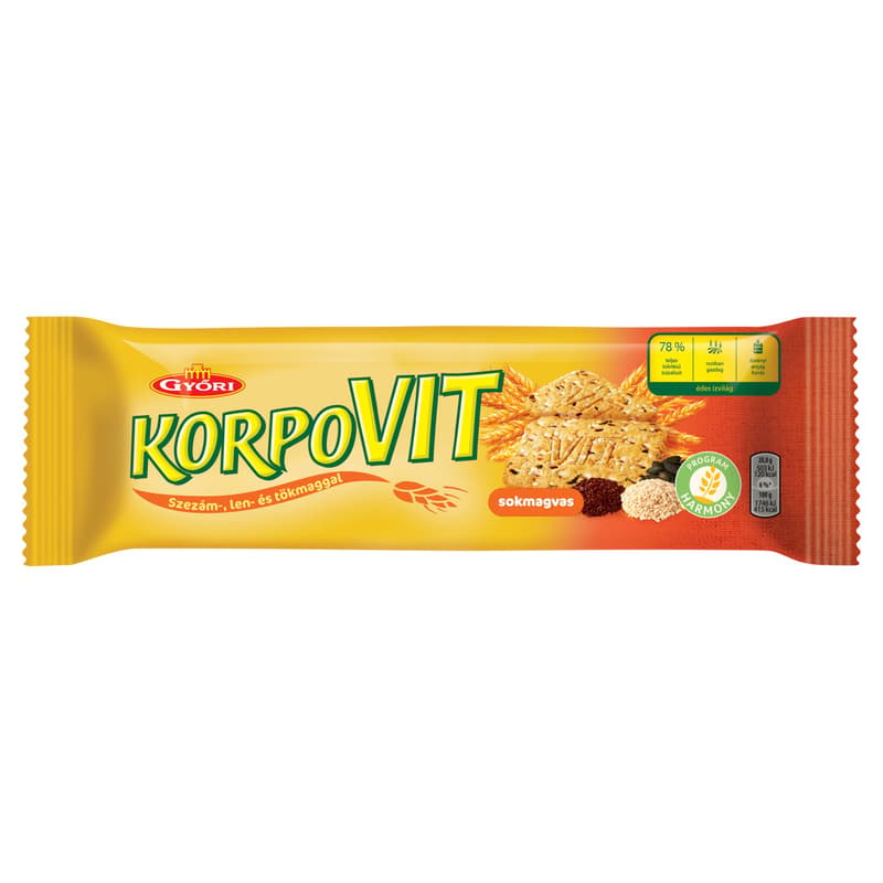 Győri Korpovit Crunchy, Sweet Biscuit with Whole Grains and Seeds
