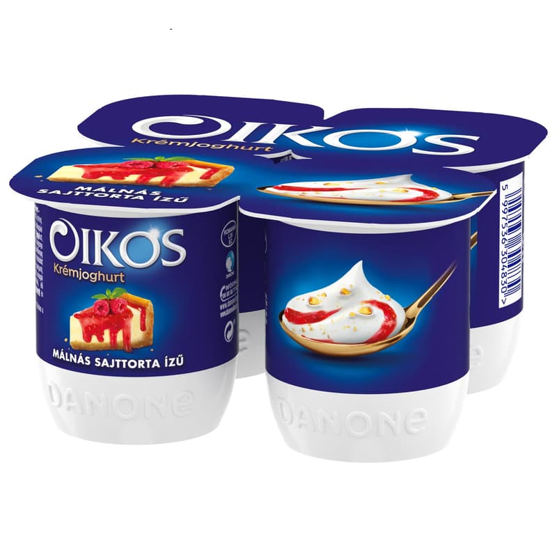 Danone Oikos Raspberry Cheesecake Flavoured Live Culture Greek Cream Yoghurt (4x125g)