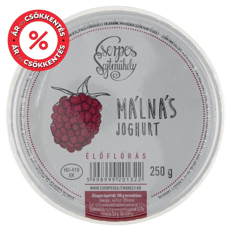 Cserpes yogurt raspberry