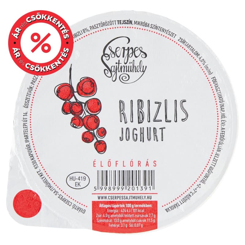 Cserpes yogurt red currant