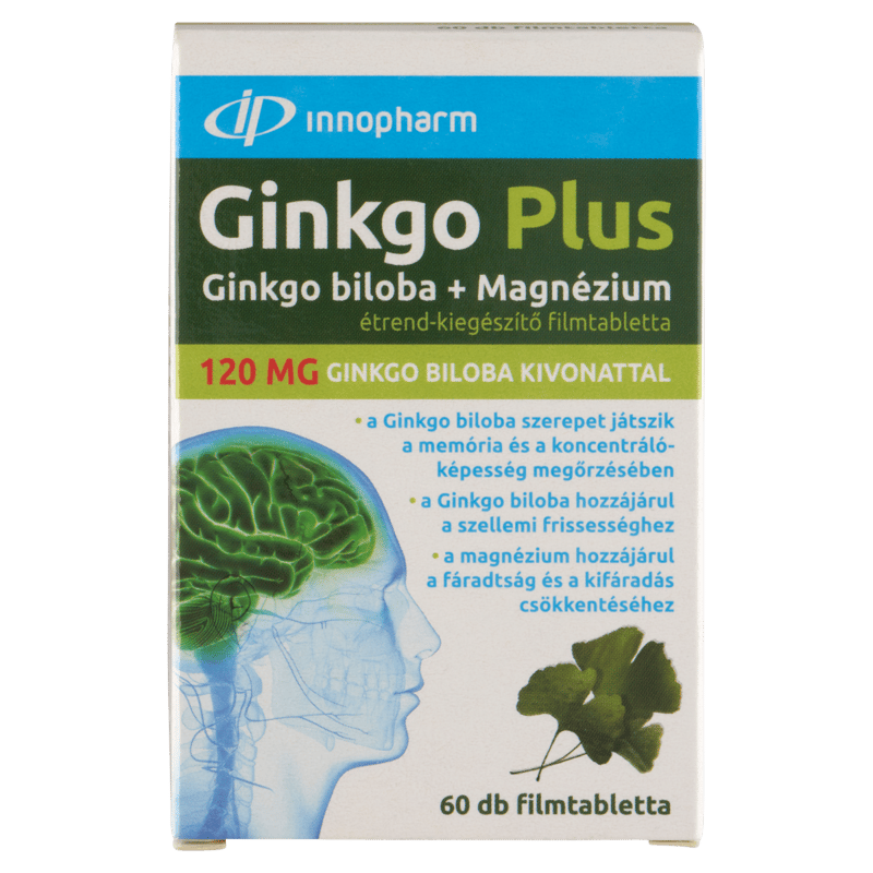 Innopharm Ginkgo Plus Ginkgo Biloba + Magnézium 120mg filmtabletta 60 db