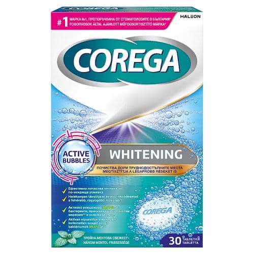 Corega Whitening denture cleaning tablets