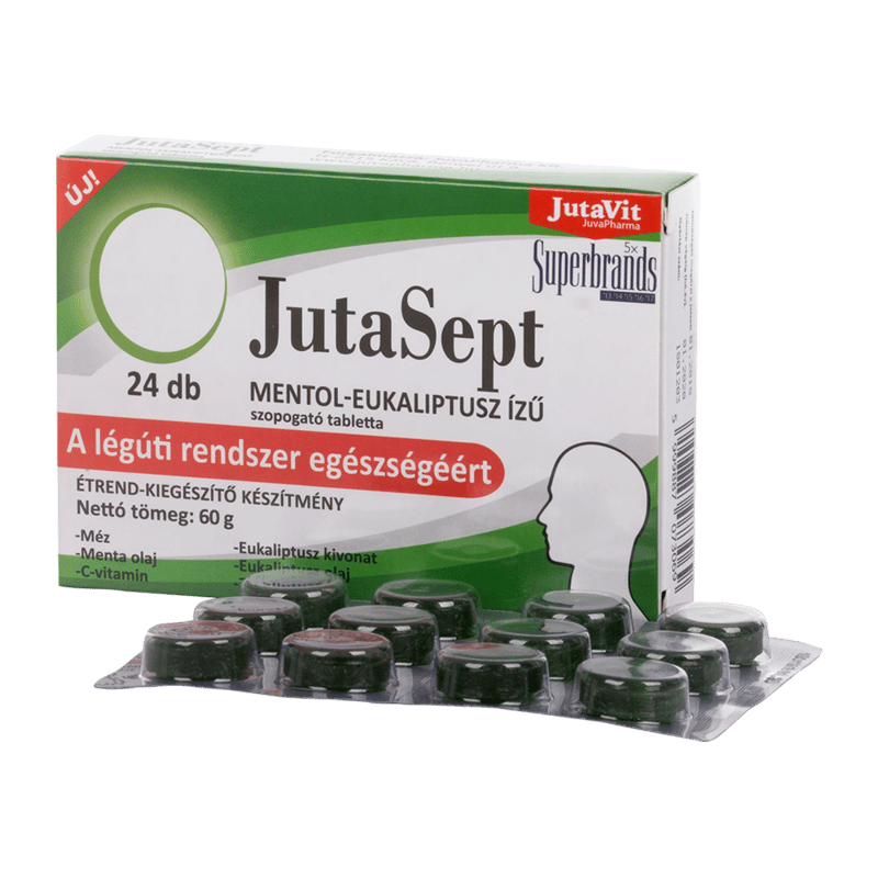 JutaVit Jutasept teething tablets menthol-eucalyptus flavoured 24x