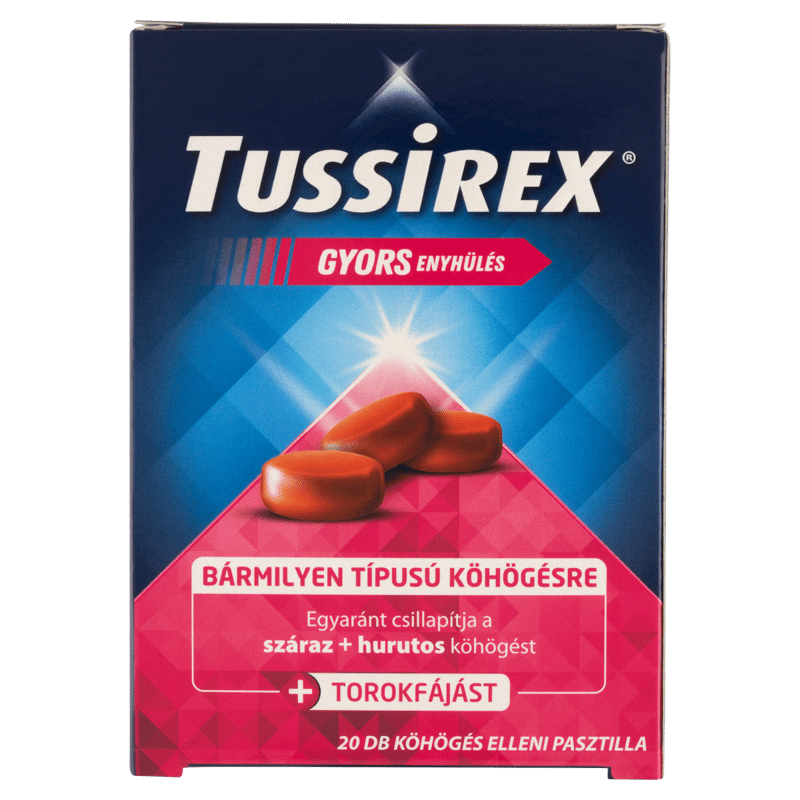 Tussirex pasztilla köhögés ellen 20 db