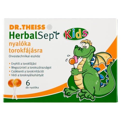 Dr.Theiss HerbalSept Kids lollipop for sore throat 6x