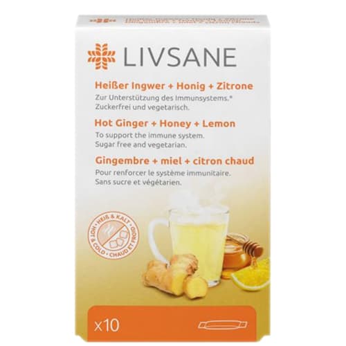 LIVSANE Hot Ginger Honey Lemon por 10 db