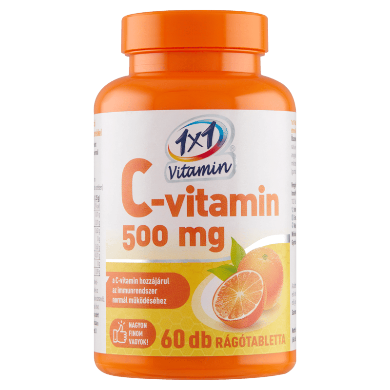 VitaPlus 1x1 Vitaday C-vitamin 500 mg rágótabletta narancs ízű 60 db