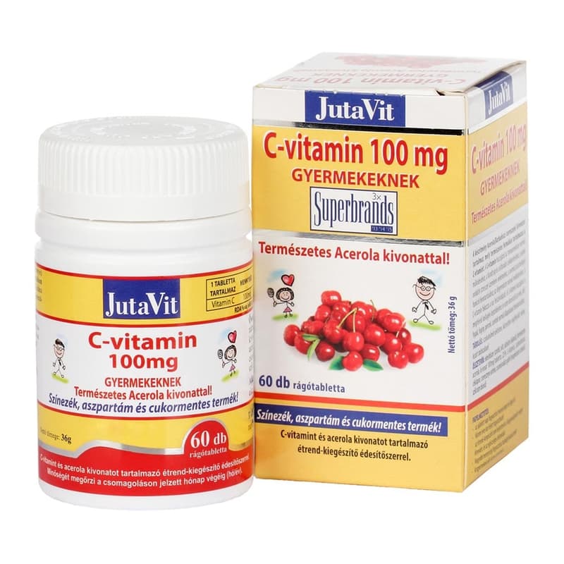 JutaVit Vitamin C 100 mg tablets acerola for children 60x