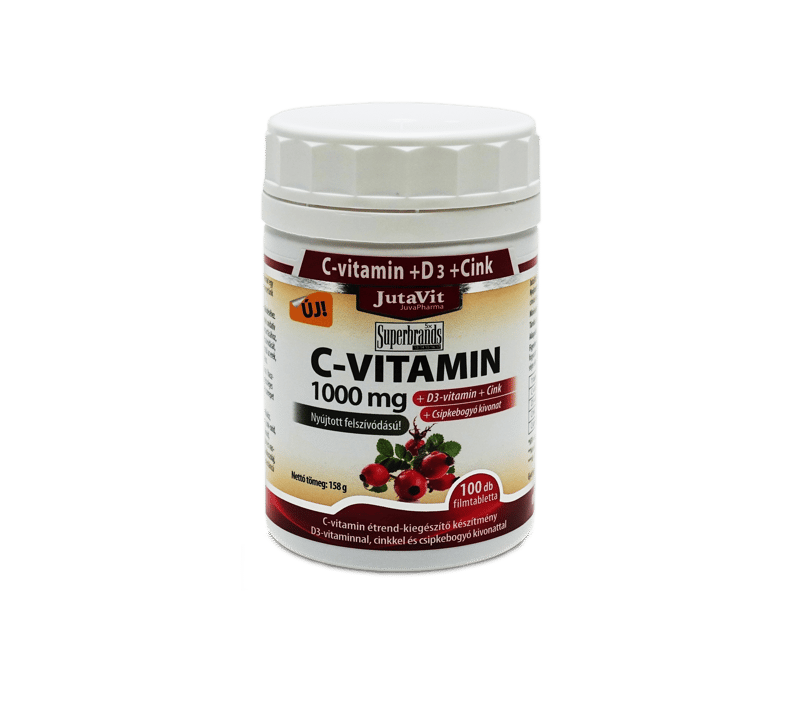 JutaVit C-vitamin 1000 mg Forte + D3 + Cink + Csipkebogyó filmtabletta 100 db